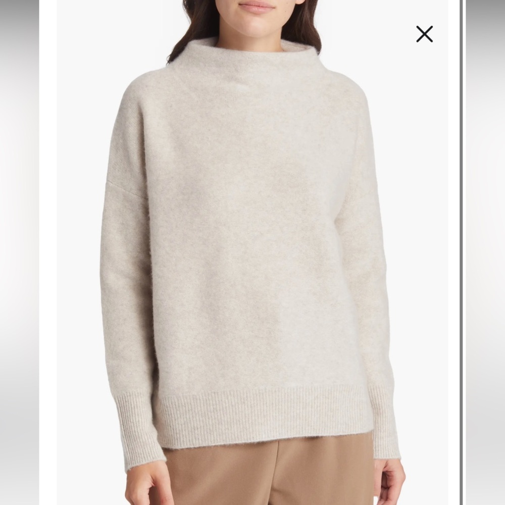 Vince Boiled Cashmere Funnel Neck Pullover